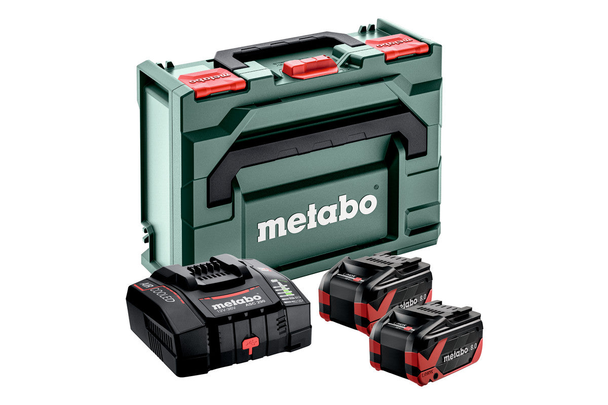 Metabo 685305000 - Set básico 2 x LiHDX 8.0 Ah + ASC 290 + metaBOX 145