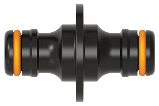 Fiskars Extensor de mangueras, Para mangueras con diferentes diámetros, Para todos los tipos y tamaños de conectores rápidos para mangueras, Tamaño universal, 16 g, Negro/Naranja, 1027068
