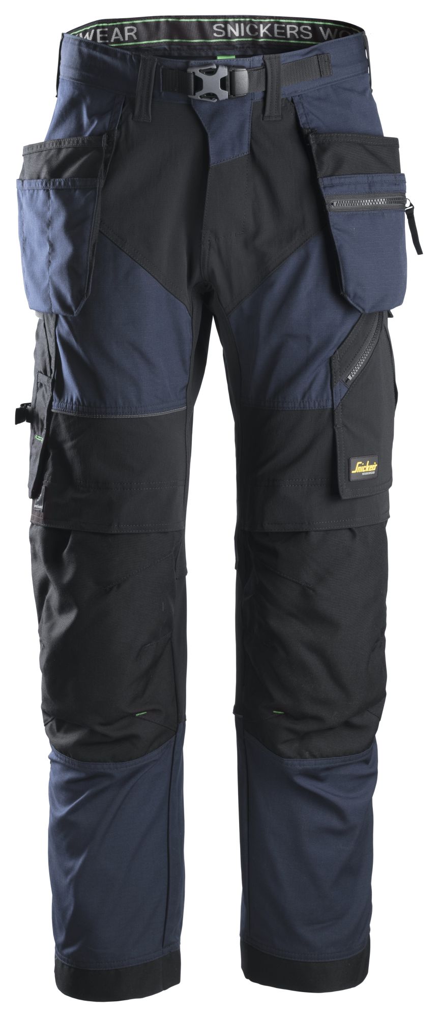 Snickers Workwear 6902 Pantalones largos de trabajo FlexiWork bolsillos flotantes azul marino/ negro