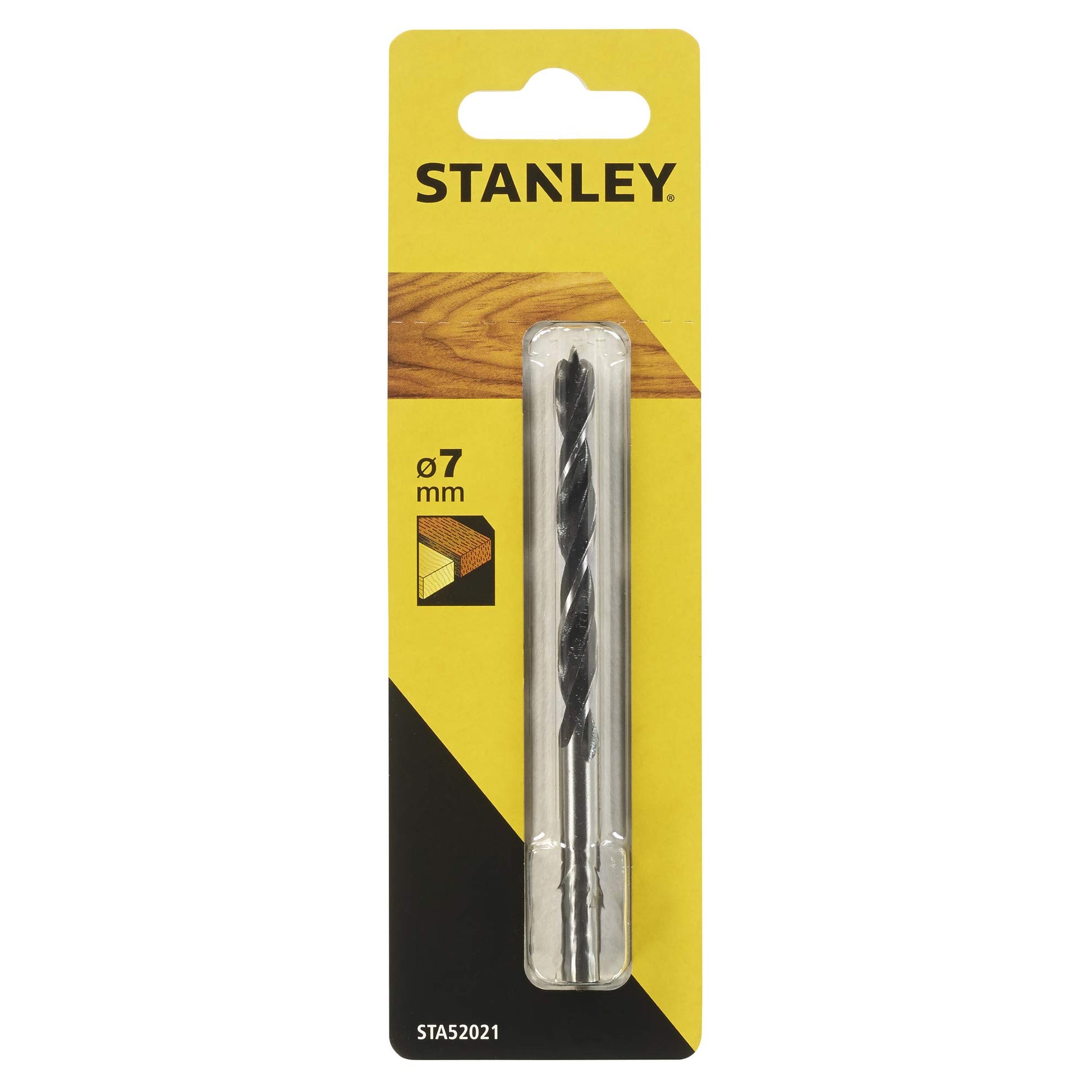 STANLEY STA52021-QZ - Broca de acero al cromo-vanadio para madera con punta centradora ø 7.0 mm.