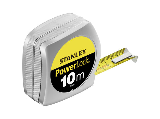 Stanley 0-33-442 - Flexómetro Powerlock Classic de 10 m x 25 mm con caja ABS