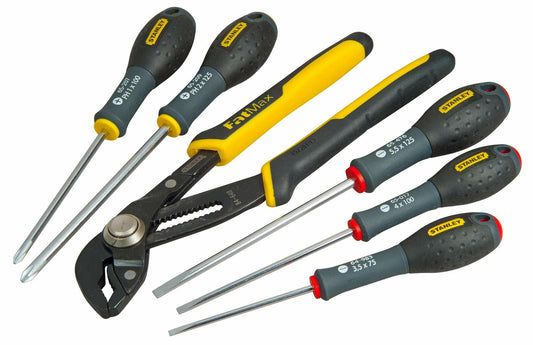 Stanley FMHT0-62639 - Juego 7 Pîezas Plana/Phillips/Alicate pico de loro