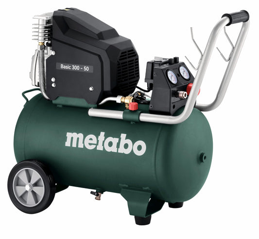 Metabo 601525000 - Compresor de pistón Basic 300-50, calderín 50 l, 10 bar, 1,8 kW, 300 l/min