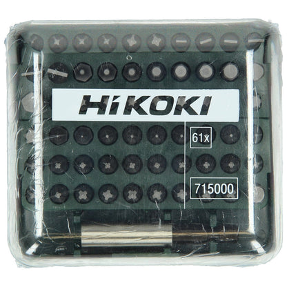 Hikoki 715000 - Caja de puntas 1/4", 61 piezas, 25 mm