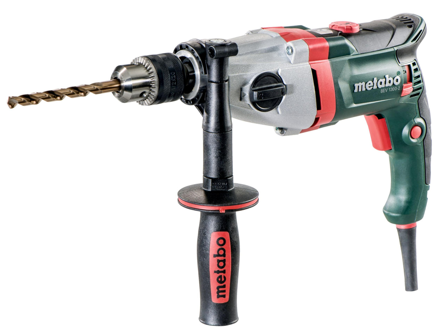 Metabo 600574000 - Taladro BEV 1300-2 1300 W, 2 velocidades, portabrocas de corona dentada