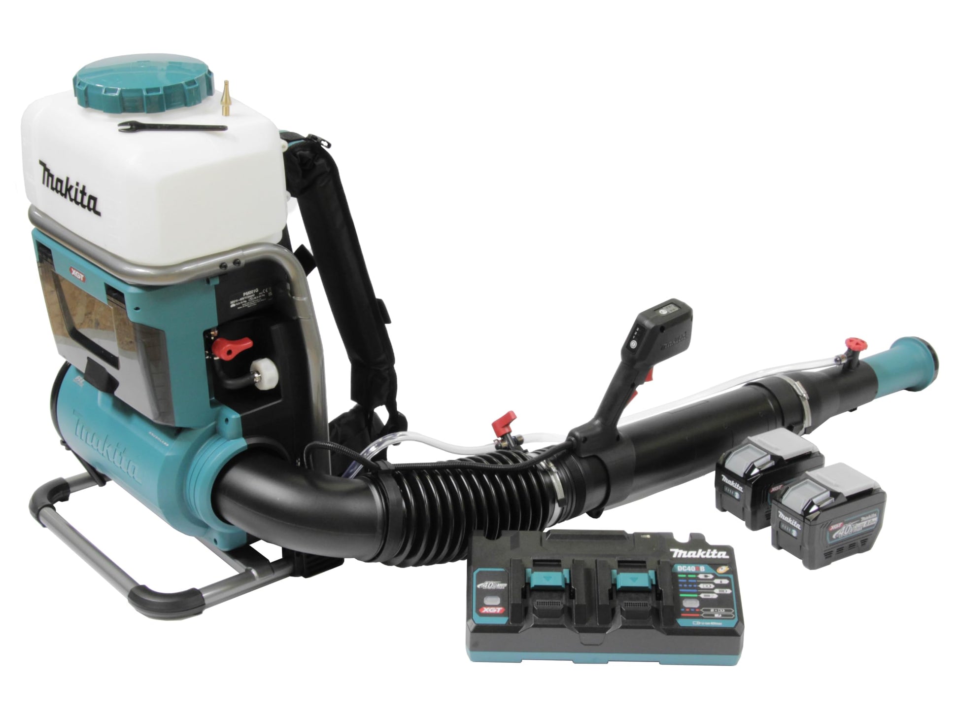 Makita PM001GL202 - Pulverizador de Mochila con batería (40 V, máx. 8,0 Ah, 2 baterías y Cargador Doble)