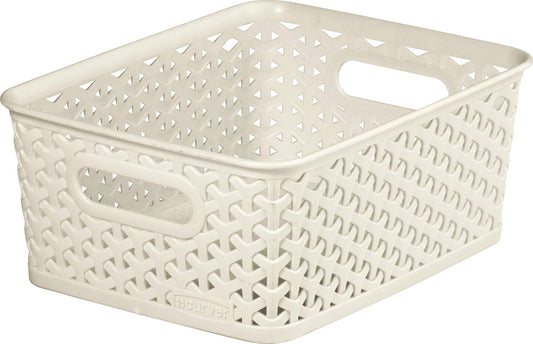 Keter 196859 - Cesta organizadora My Style S 4 L con asas efecto ratán crema