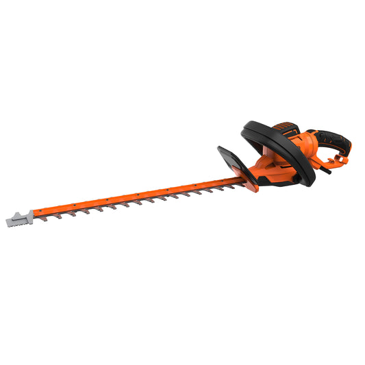 BLACK+DECKER Cortasetos 650W, cabezal giratorio, espada de 60 cm, 2 mangos, protector de hoja, hoja asimétrica, corte Ø35mm, robusto y ligero, empuñadura ergonómica, BEHTS551-QS