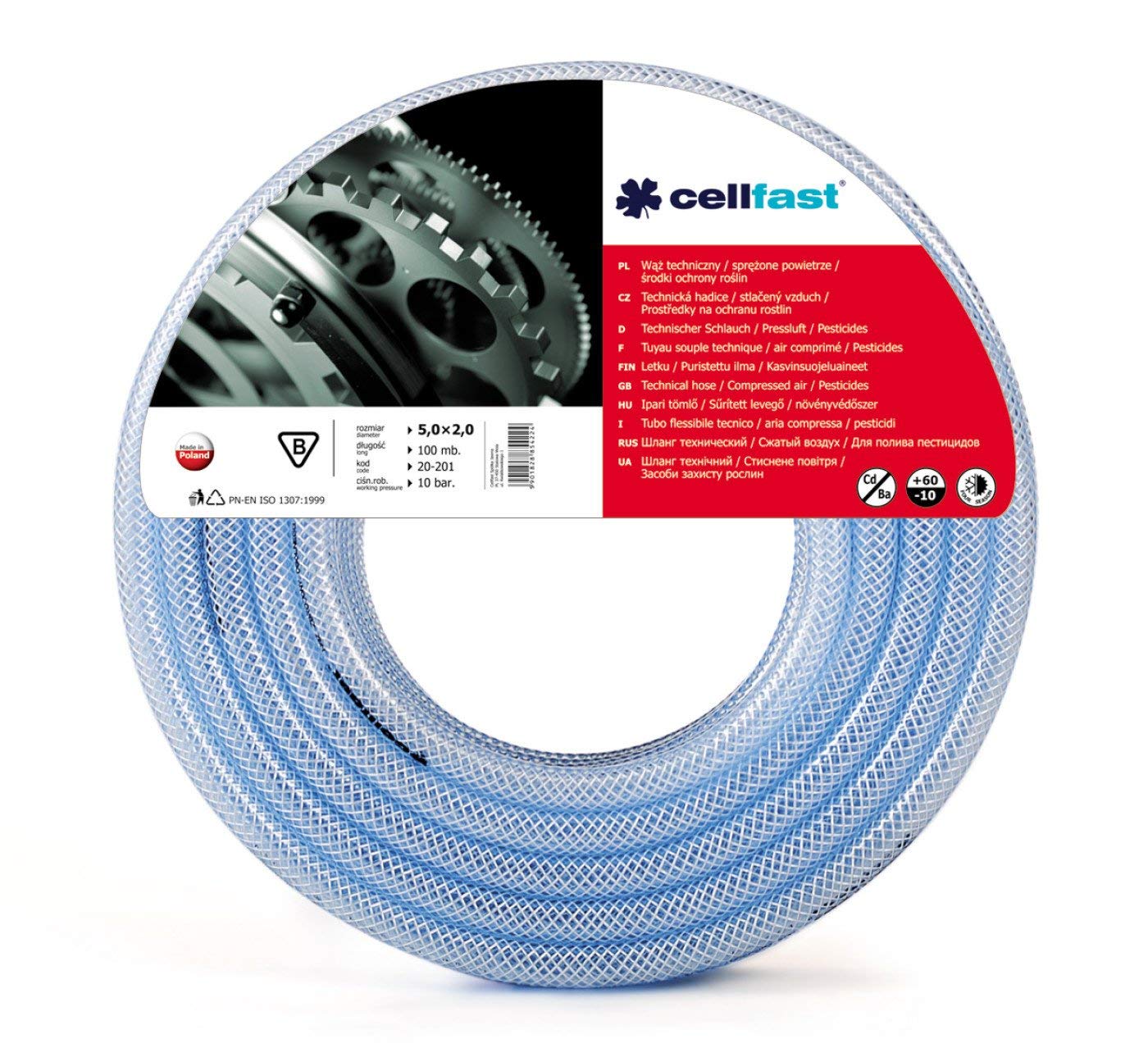 Cellfast 20-204 - Manguera técnica reforzada 10,0x2,5x50 m