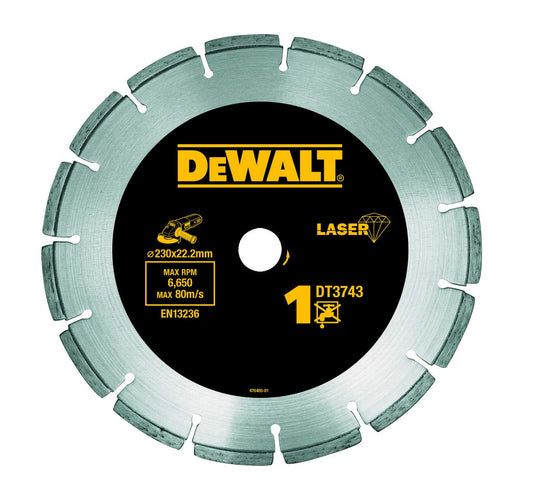 DeWalt DT3743-XJ - Disco de diamante segmentado 230 x 22,2 mm para hormigón y materiales de construcción