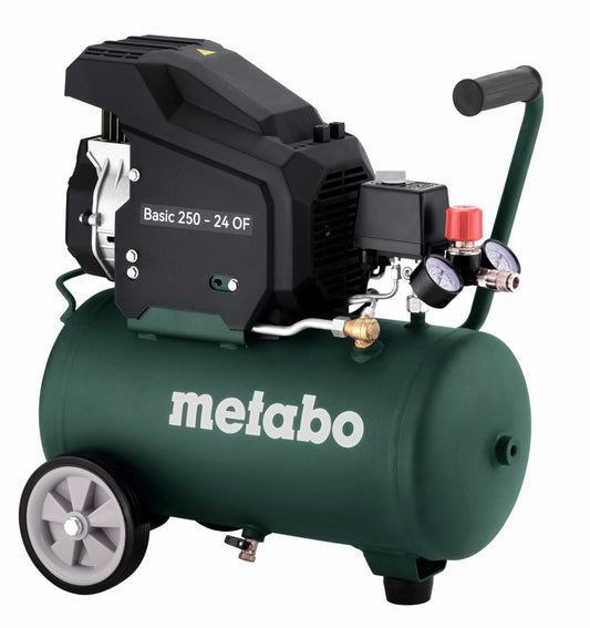 Metabo 601523000 - Compresor de pistón Basic 250-24 W OF, calderín 24 l, acoplamiento rápido