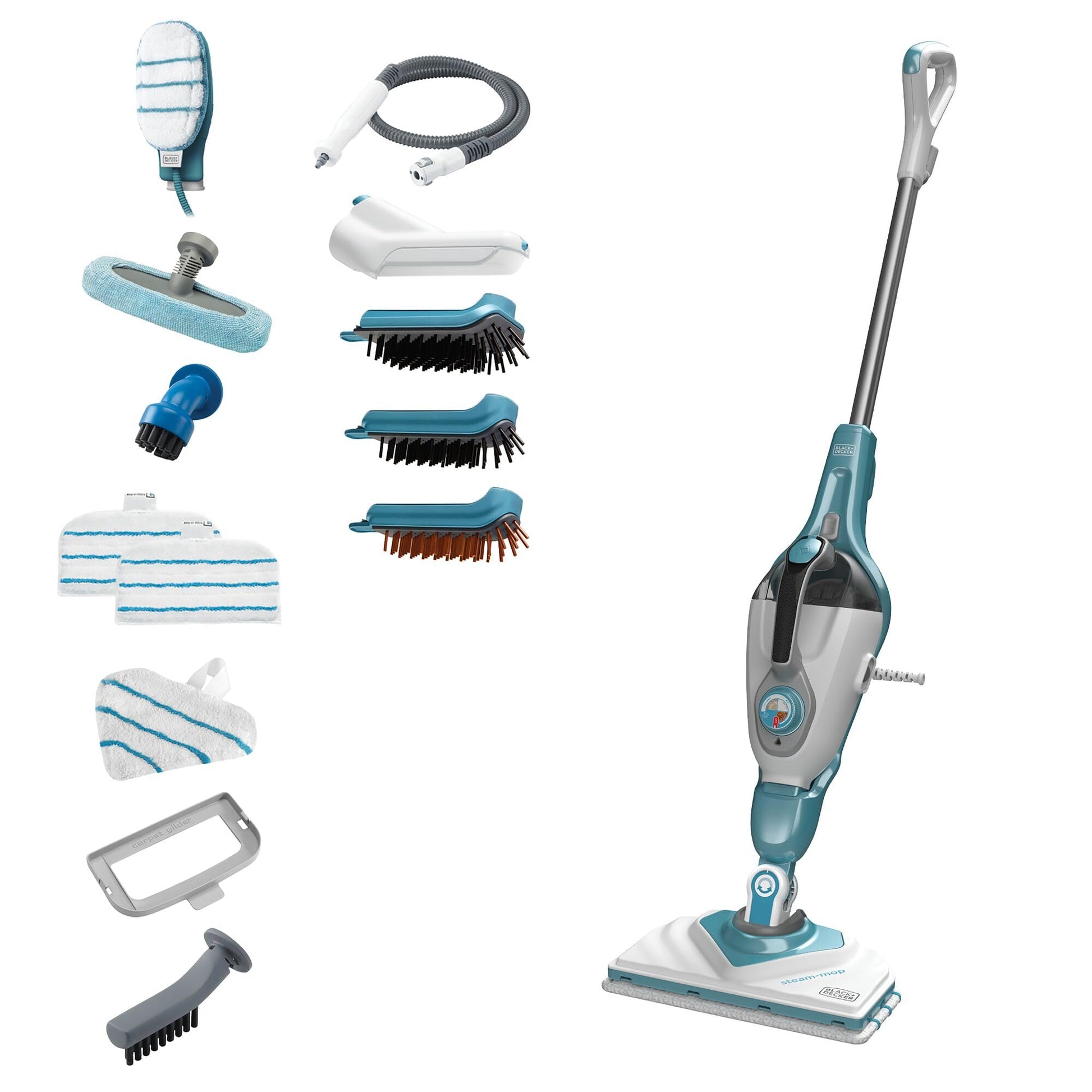 Black+Decker BHSM1610DSM-QS - Mopa a Vapor Multifunción con Cable, 1600W, Cuerpo desmontable, 14 accesorios, Depósito de agua: 500ml
