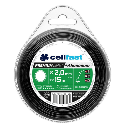 Cellfast 35-032 - Hilo de corte para desbrozadora Premium 2,0 mm, 15 m, redondo