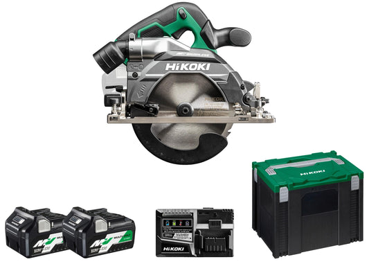 Hikoki C3606DBWPZ - Sierra circular a batería 36V MultiVolt 165 mm sin escobillas con maletín