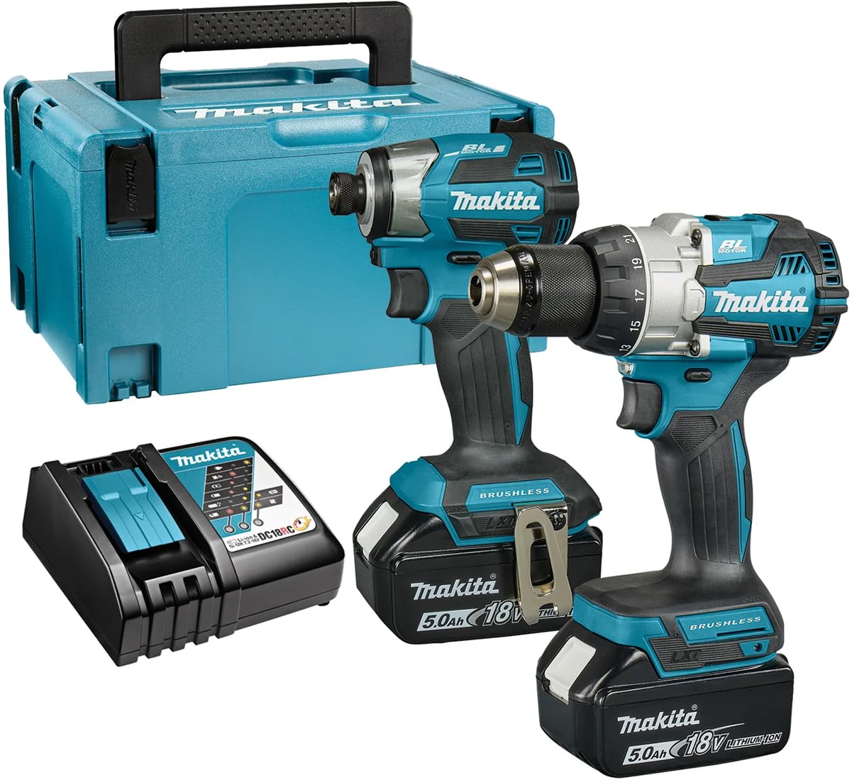 Makita DLX2528TJ - Combopack 2 herramientas 18V (DHP489 + DTD173) (2x5.0 Ah)