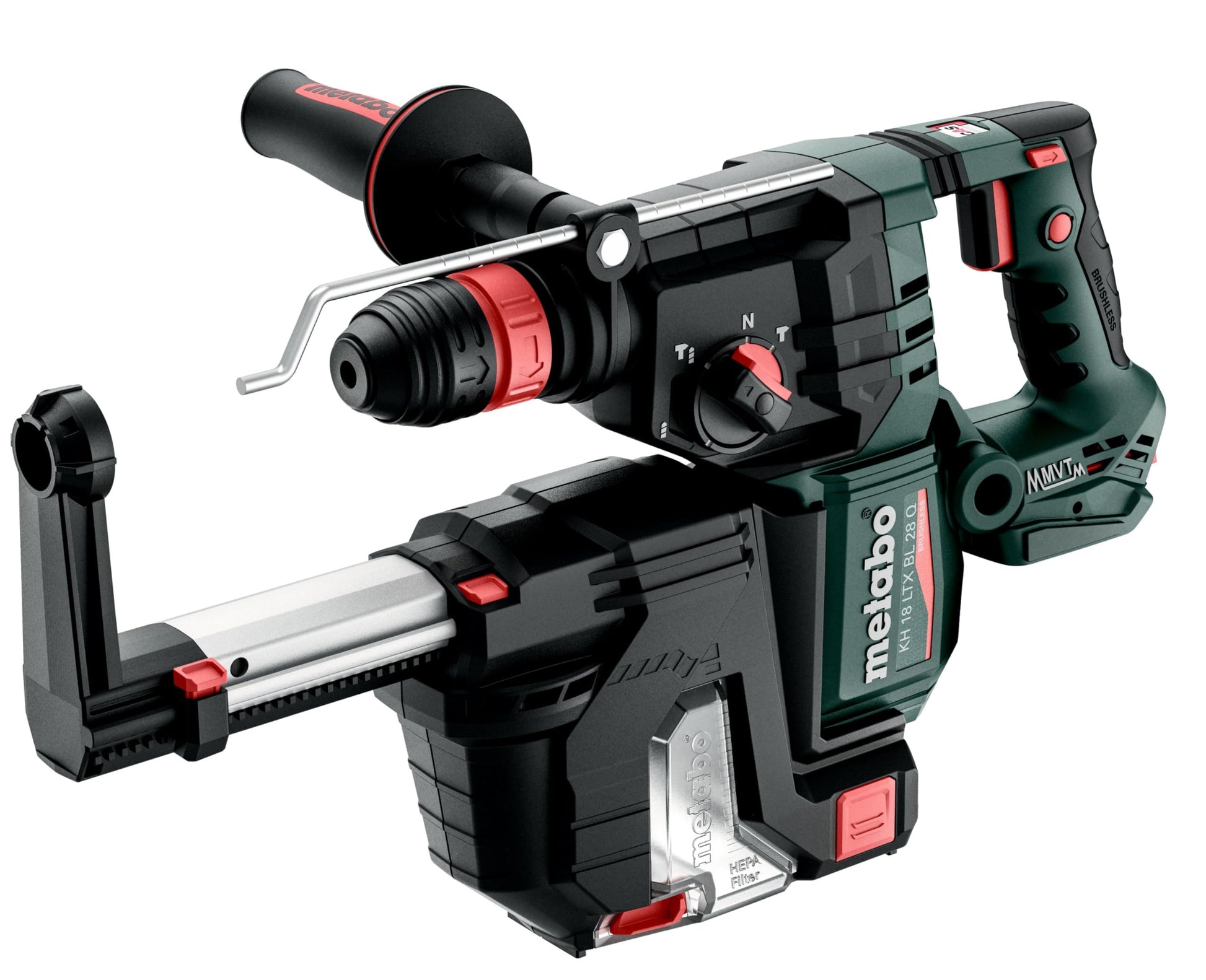 Metabo 601715900 - Martillo combinado de batería KH 18 LTX BL 28 Q Set ISA con aspiración, sin batería