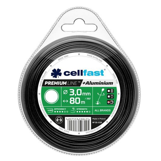 Cellfast 35-039 - Hilo de corte para desbrozadora Premium 3,0 mm, 80 m, redondo