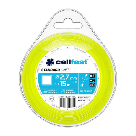 Cellfast 35-016 - Hilo de corte para desbrozadora Standard 2,7 mm, 15 m, cuadrado