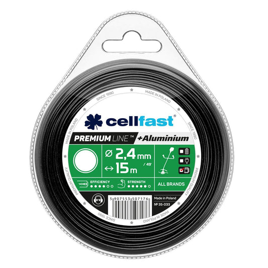 Cellfast 35-033 - Hilo de corte para desbrozadora Premium 2,4 mm, 15 m, redondo