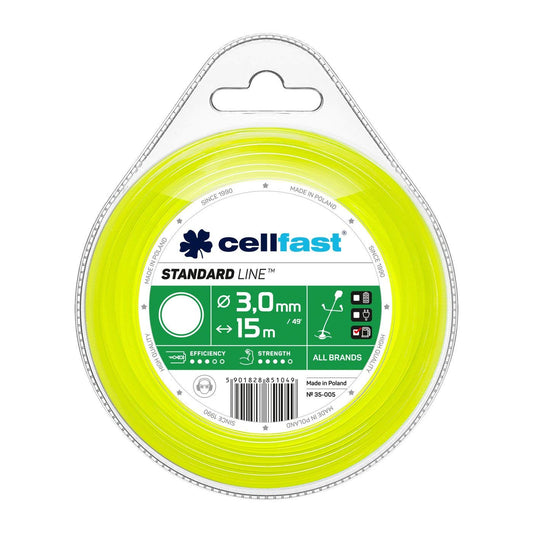 Cellfast 35-005 - Hilo de corte para desbrozadora Standard 3,0 mm, 15 m, redondo