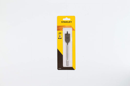 Stanley Accesorios Sta52040-Qz Broca de Pala al Cromo-Vanadio con Punta de Centrar y Bordes Afilados para Madera, diam 22 mm