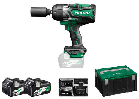Hikoki WR36DGWRZ - Llave de impacto de batería 36 V 1/2" 1400 Nm, 2 baterías 2,5 Ah y maletín