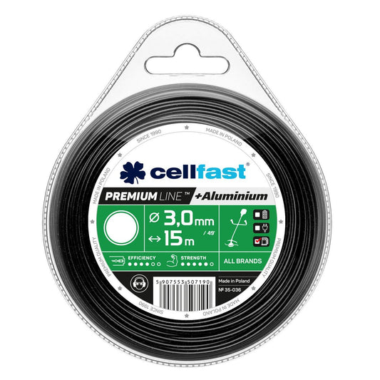Cellfast 35-036 - Hilo de corte para desbrozadora Premium 3,0 mm, 15 m, redondo