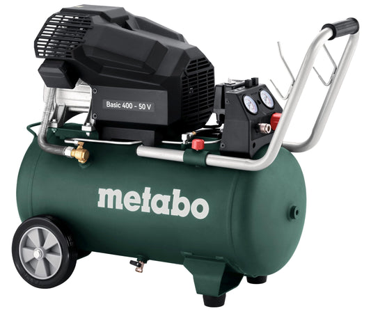 Metabo 601526000 - Compresor de pistón 400-50, calderín 50 l, monofásico, lubricado con aceite