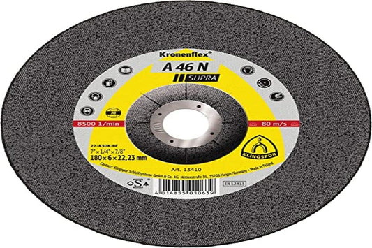 Klingspor 2226 - Disco de desbaste Kronenflex A 46 N Supra para aluminio, 125 x 6 x 22,23 mm