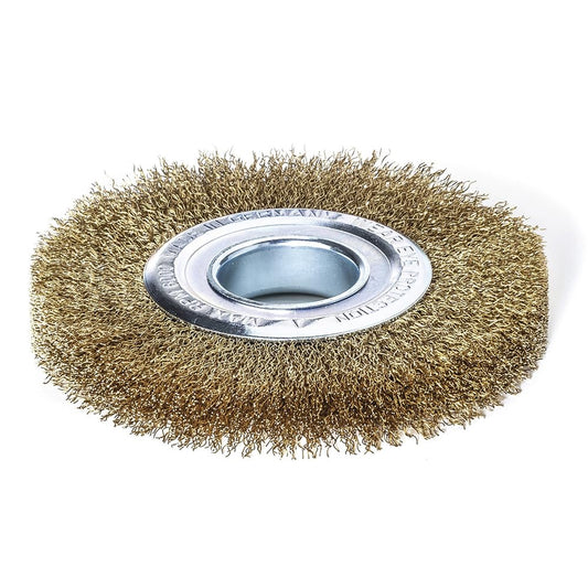 LessMann 365763 - Cepillo circular LessMann 200x35/38 mm. alambre de acero latonado ondulado STM 0,30