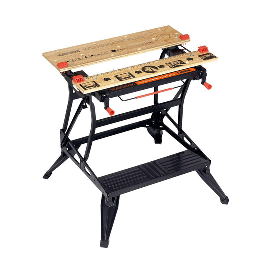 BLACK+DECKER Workmate WM825 Banco de Trabajo multipropósito, Doble Altura Ajustable, Sistema de sujeción con una Mano, soporta hasta 250kg, WM825-XJ