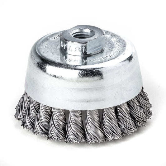 LessMann 483217 - Knot cup brushes dia  75 mm 20 Z steel wire STH straight 0,50 mm thread M 14