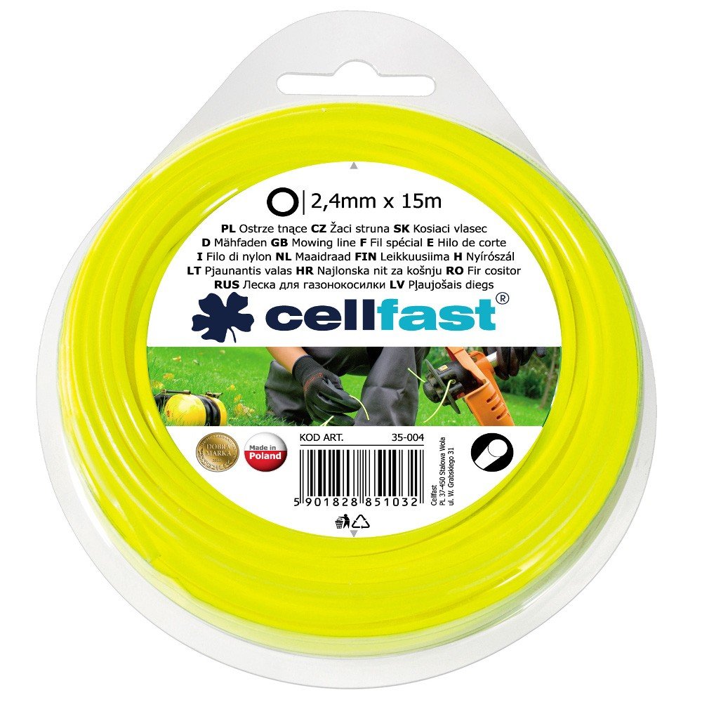 Cellfast 35-004 - Hilo de corte para desbrozadora Standard 2,4 mm, 15 m, redondo