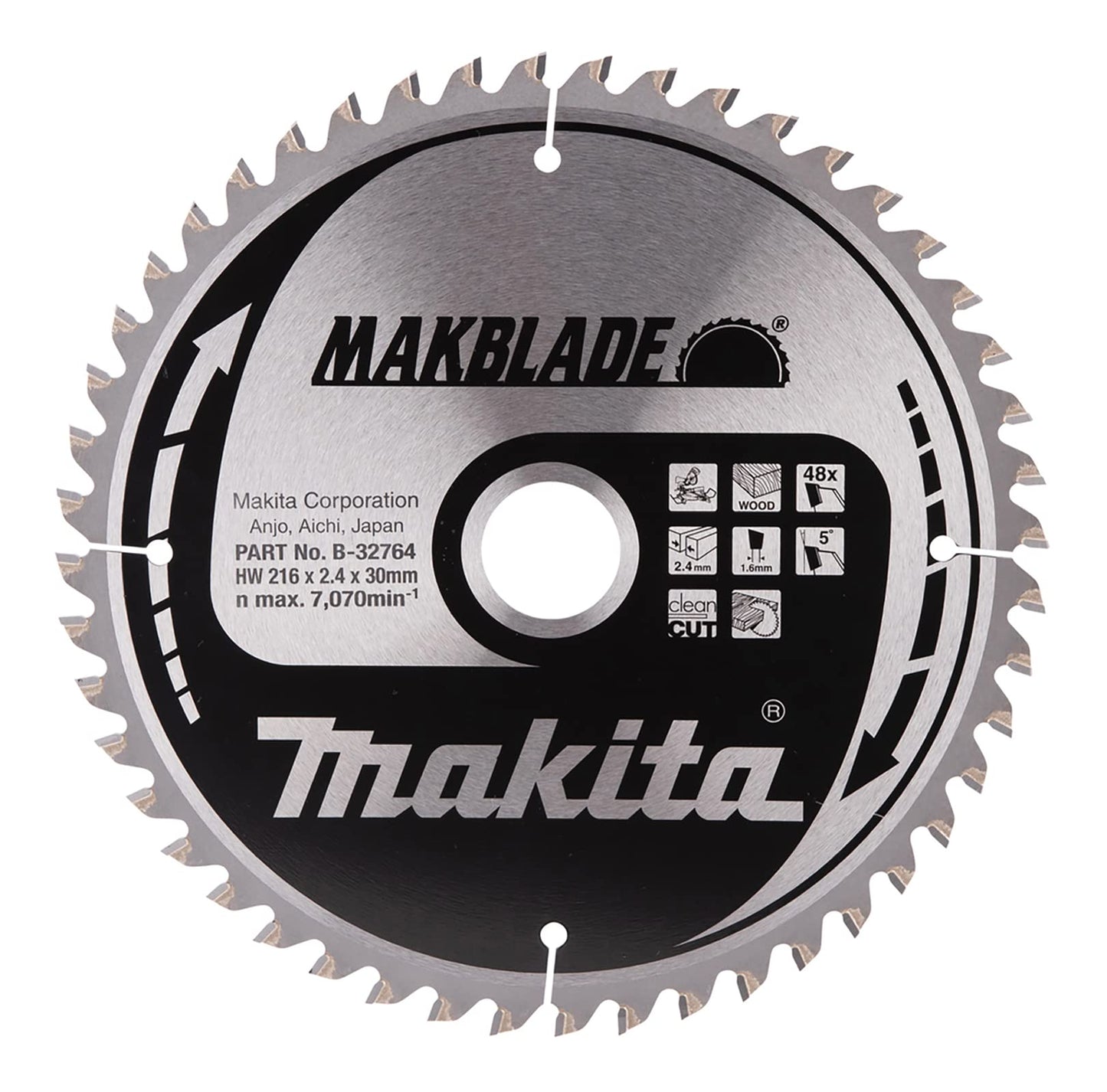 Makita B-32764 - MakBlade 216mm 1pieza(s) hoja de sierra circular - hojas de sierra circular (21,6 cm, 3 cm, 1,6 mm, 2,4 mm 1 pieza(s))
