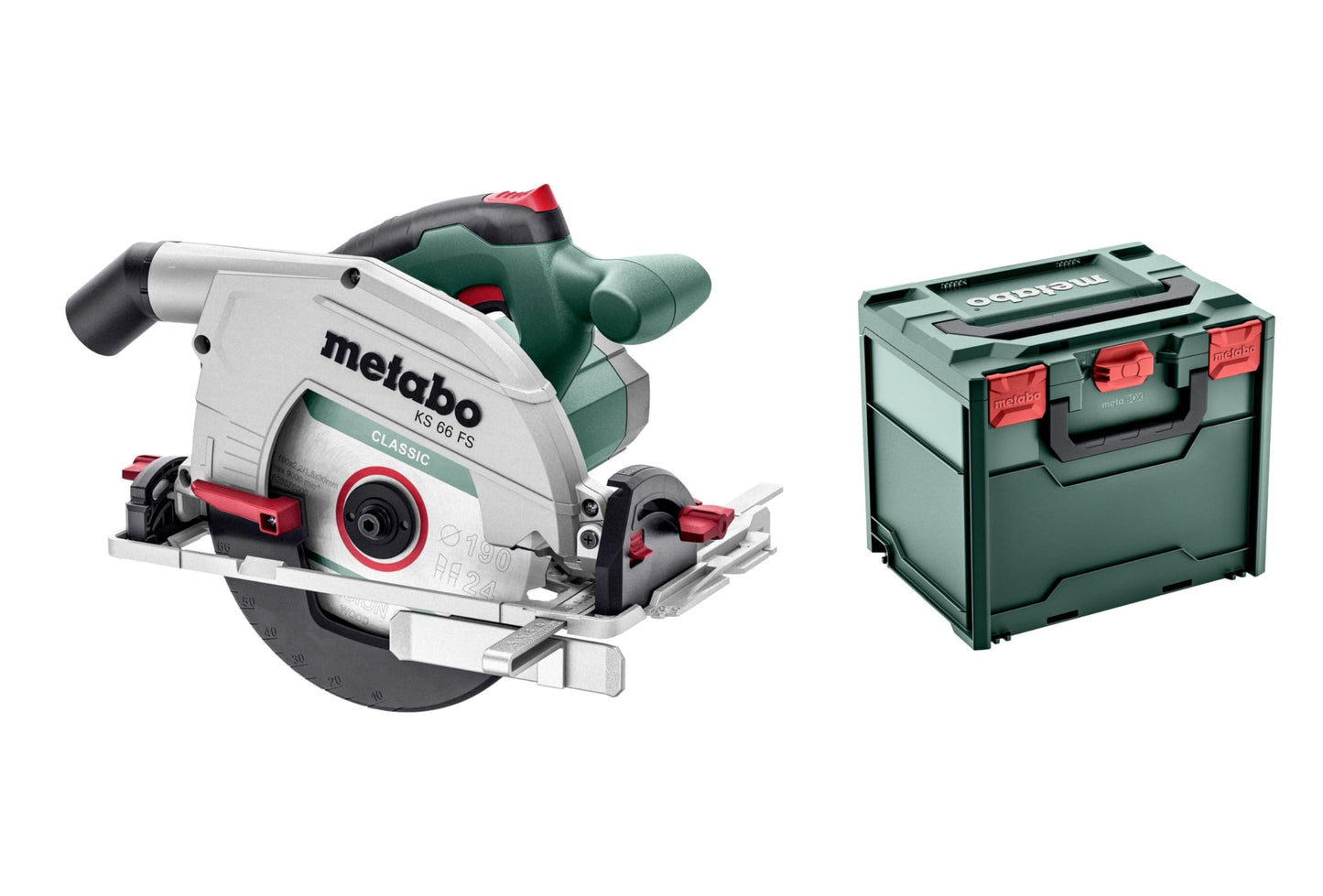 Metabo 601066500 - Sierra circular de mano KS 66 FS 1500 W, disco 190 mm, en metaBOX