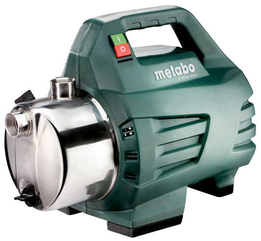 Metabo 600965000 - Bomba de jardín P 4500 Inox 1300 W, 4500 l/h, 4,8 bar, acero inoxidable