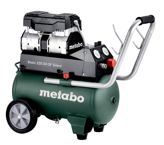Metabo 601593000 - Compresor Basic 220-24 OF Silent sin aceite, 24 l, 8 bar, 110 l/min