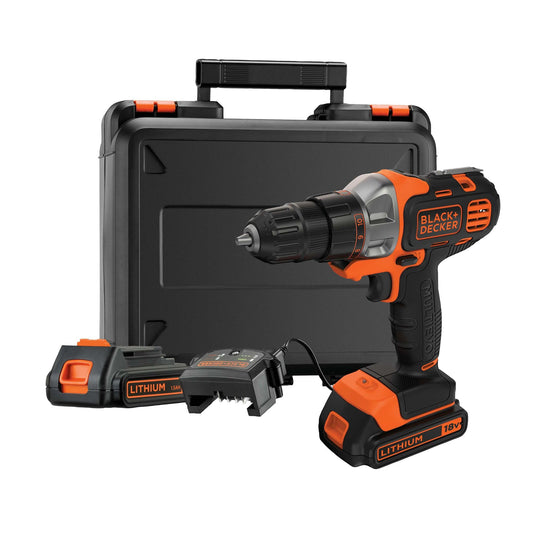 BLACK+DECKER MT218KB Taladro atornillador Multievo 18V con cabezal adaptado a multiherramientas