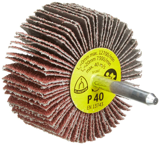 Klingspor 13050 - Rueda de láminas con vástago KM 613, grano 40, 60 x 30 x 6 mm