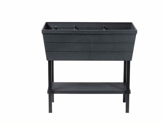 KETER Urban Bloomer - Bancal Alto para balcón con Sistema de riego, 82 x 38 x 78 cm, 48 L, Antracita