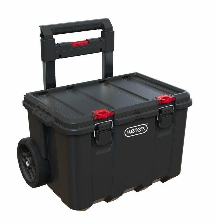 Keter Stack & Roll - Carrito de almacenamiento de herramientas de bricolaje resistente
