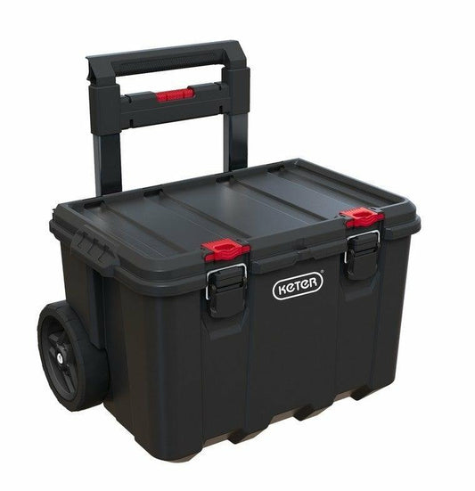Keter Stack & Roll - Carrito de almacenamiento de herramientas de bricolaje resistente