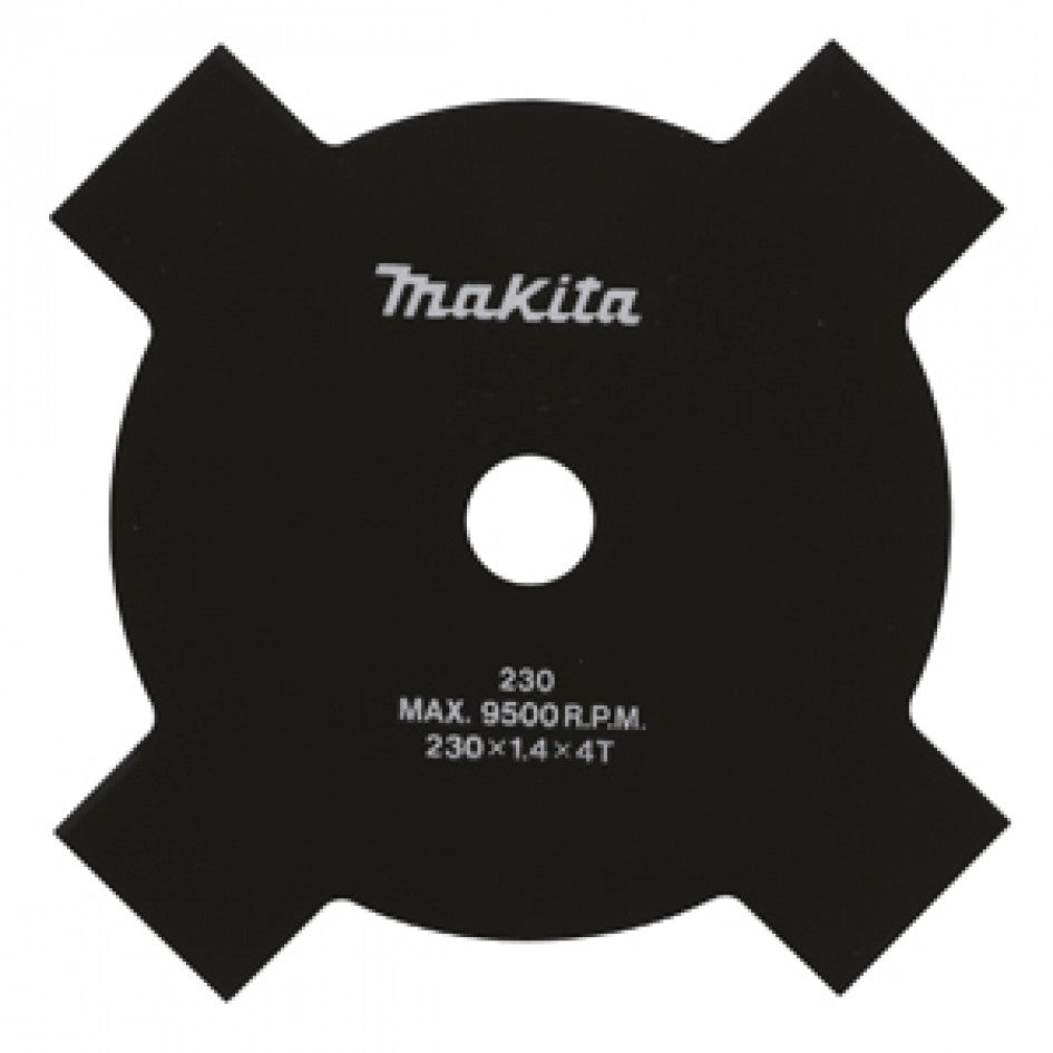 Makita 729023-6 - Cuchilla trituradora de desbrozadora de 4 dientes, 255 x 25,4 mm