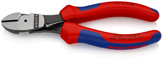 Knipex 74 12 160 - Alicate de corte diagonal de fuerza Knipex 160 mm. con mangos bicomponentes y muelle de apertura automática