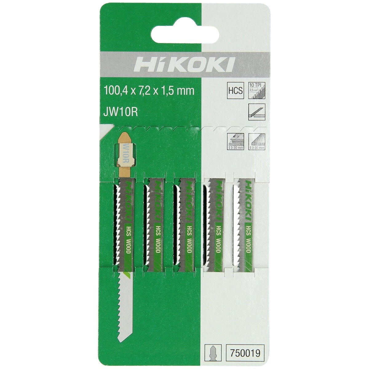 Hikoki 750019 - 5 hojas de sierra de calar madera HCS JW10R/T101BR