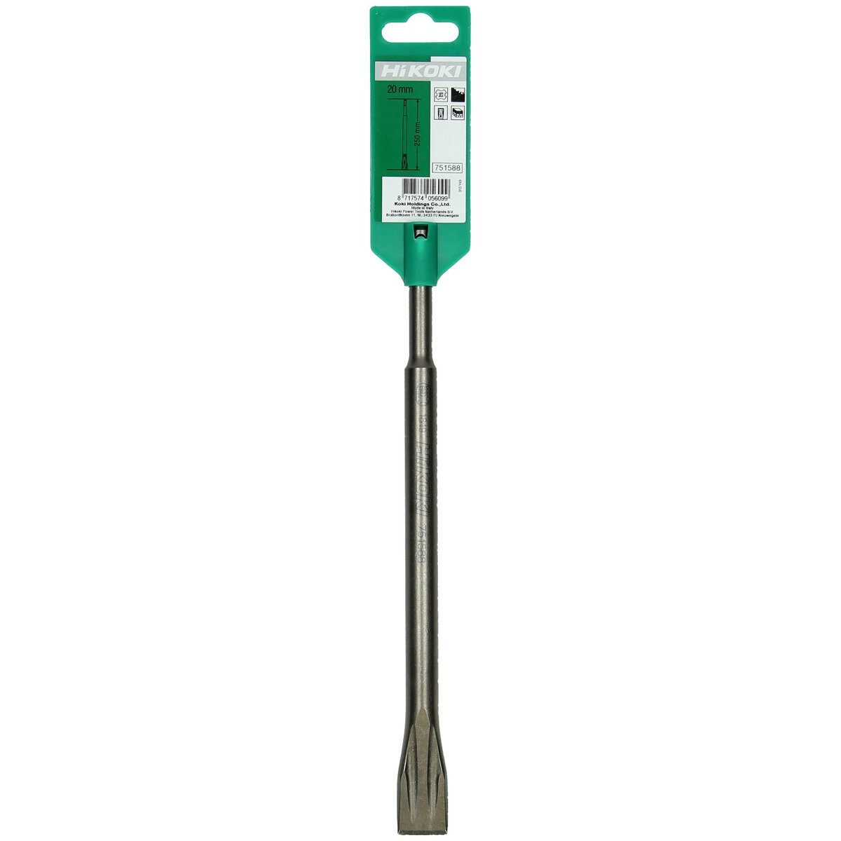 Hikoki 751588 - Cincel plano SDS-Plus 20 x 250 mm autoafilante