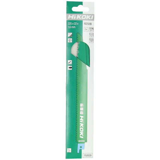 Hikoki 752028 - 3 hojas de sierra de sable para madera+metal BIM RD50B/S1110DF