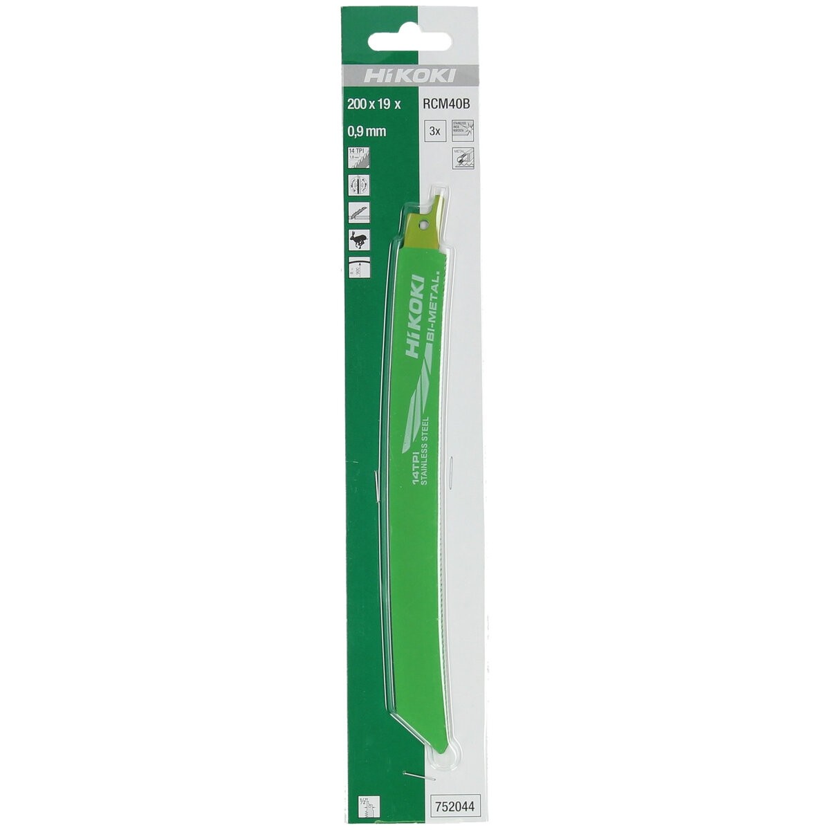 Hikoki 752044 - 3 hojas de sierra de sable acero inoxidable BIM RCM40B/No. 342