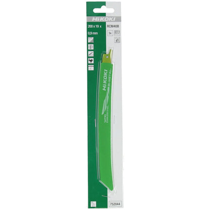 Hikoki 752044 - 3 hojas de sierra de sable acero inoxidable BIM RCM40B/No. 342