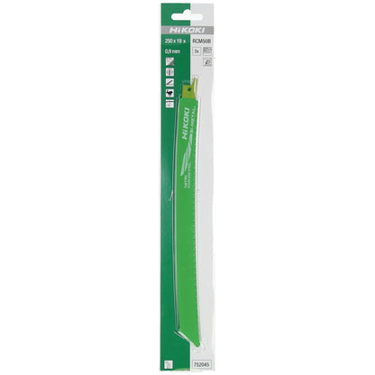 Hikoki 752045 - 3 hojas de sierra de sable acero inoxidable BIM RCM50B/No. 343